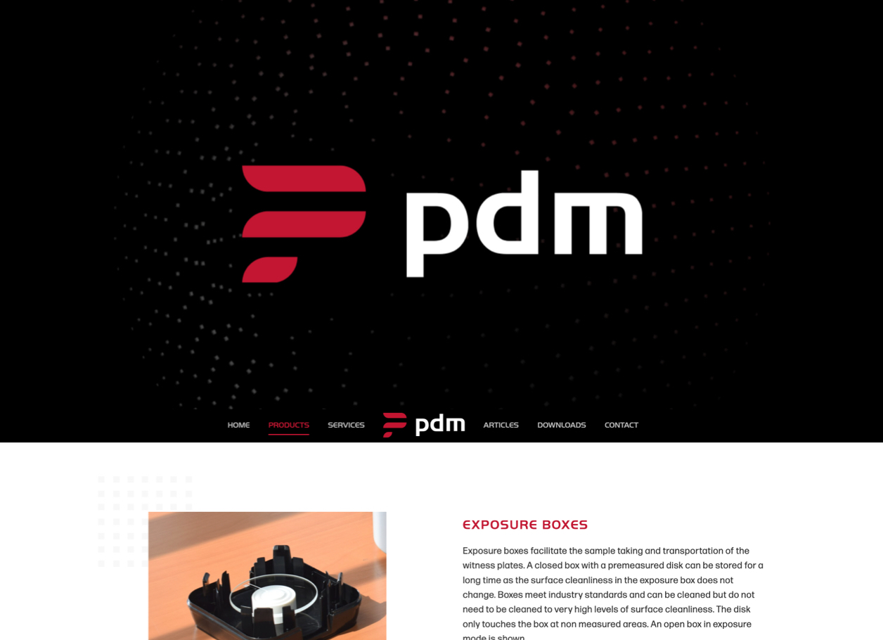 Octagon Multimedia Design Project: PDM - particle deposition monitoring huisstijl redesign en webdesign gemaakt door Rinaldo Groenen te Obbicht